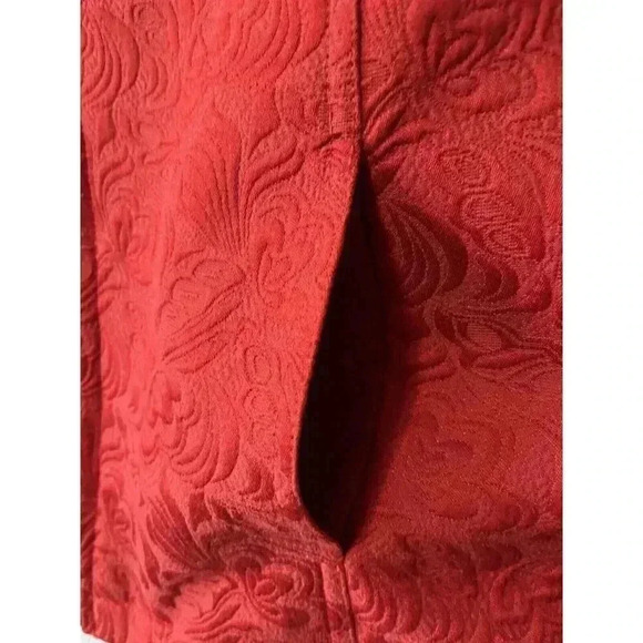 Red Brocade Style Jacket by Kaktus Women’s L - Picture 4 of 16